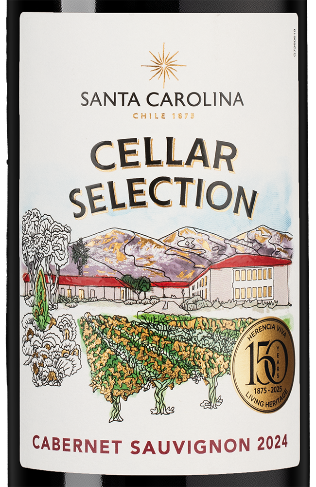 Вино Cellar Selection Cabernet Sauvignon, Santa Carolina, 2024, (153269), Чили, Центральная Долина, красное, полусухое, 0.75 л, Селлар Селекшн Каберне Совиньон, цена 1190 рублей
