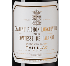 Вино Chateau Pichon Longueville Comtesse de Lalande, (140814), красное сухое, 2009 г., 0.75 л, Шато Пишон Лонгвиль Контес де Лаланд цена 67490 рублей