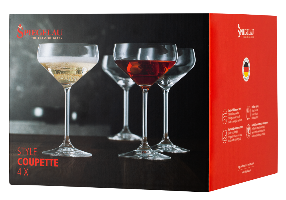 Набор из 4-х бокалов Spiegelau Style Coupette для коктейлей, 0.29л, (129663), Германия, хрустальное стекло, 0.29 л, Шпигелау Стайл Купетт (набор по 4), цена 3960 рублей