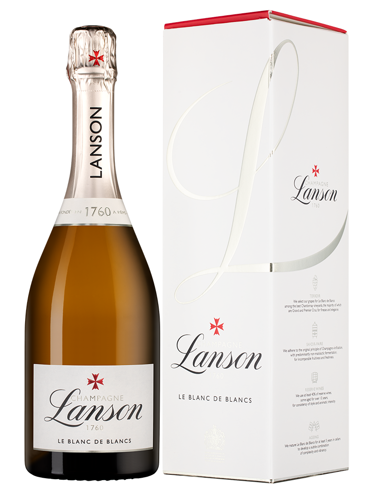 Шампанское Le Blanc de Blancs Brut в подарочной упаковке, Lanson, (156037), Франция, Шампань, белое, брют, 0.75 л, Ле Блан де Блан Брют, цена 16868 рублей