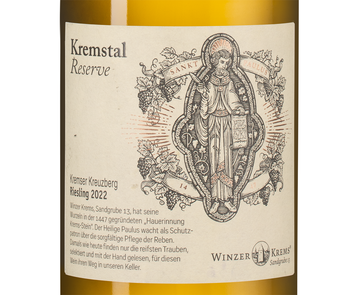 Вино Riesling Kremser Kreuzberg Reserve, Winzer Krems, 2022, (146604), Австрия, Нижняя Австрия, белое, полусухое, 0.75 л, Рислинг Кремзер Кройцберг Резерв, цена 6490 рублей
