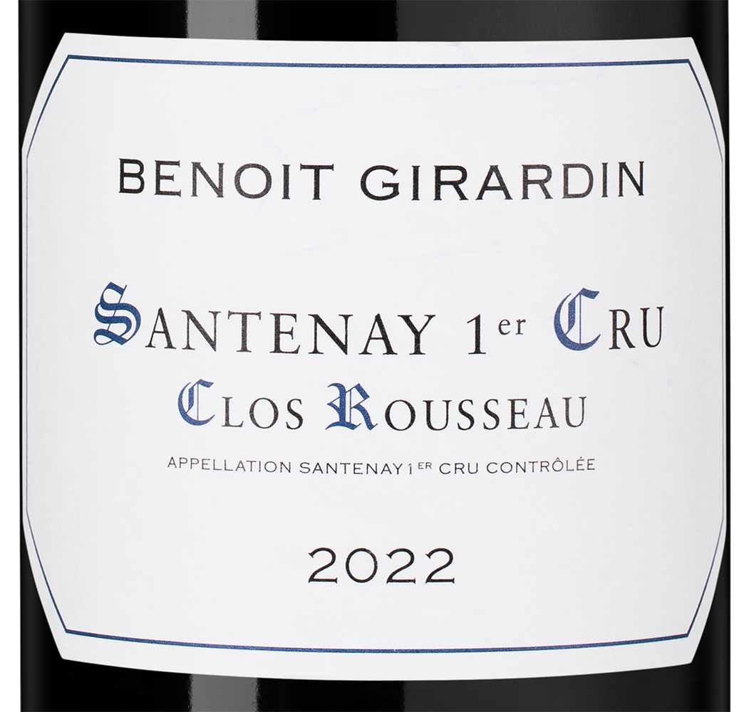 Вино Santenay 1er Cru Clos Rousseau, Benoit Girardin, 2022, (150556), Франция, Бургундия, красное, сухое, 0.75 л, Сантне Премье Крю Кло Руссо, цена 13990 рублей
