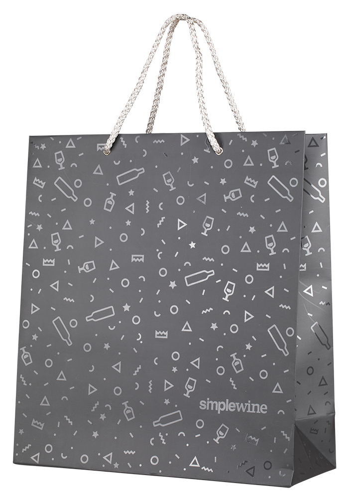 Подарочный пакет Simplewine серый, (126159), Россия, Подарочный пакет серый большой, цена 290 рублей