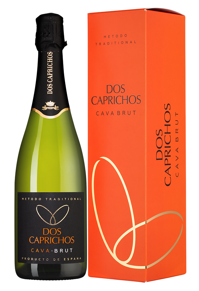 Игристое вино Cava Dos Caprichos в подарочной упаковке, Bodegas Jaume Serra, (159000), Испания, Каталония, белое, брют, 0.75 л, Кава Дос Капричос, цена 2290 рублей
