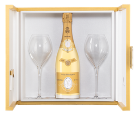 Шампанское Louis Roederer Cristal c 2-мя бокалами, (129831), gift box в подарочной упаковке, белое брют, 2013 г., 0.75 л, Кристаль Брют цена 62990 рублей
