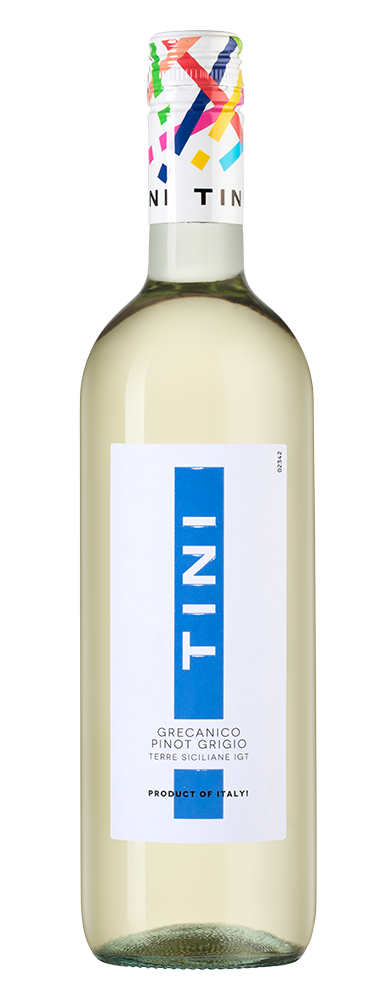 Вино Tini Grecanico Pinot Grigio Sicilia, Caviro, (158131), Италия, Сицилия, белое, полусухое, 0.75 л, Тини Греканико Пино Гриджио Сичилия, цена 1590 рублей