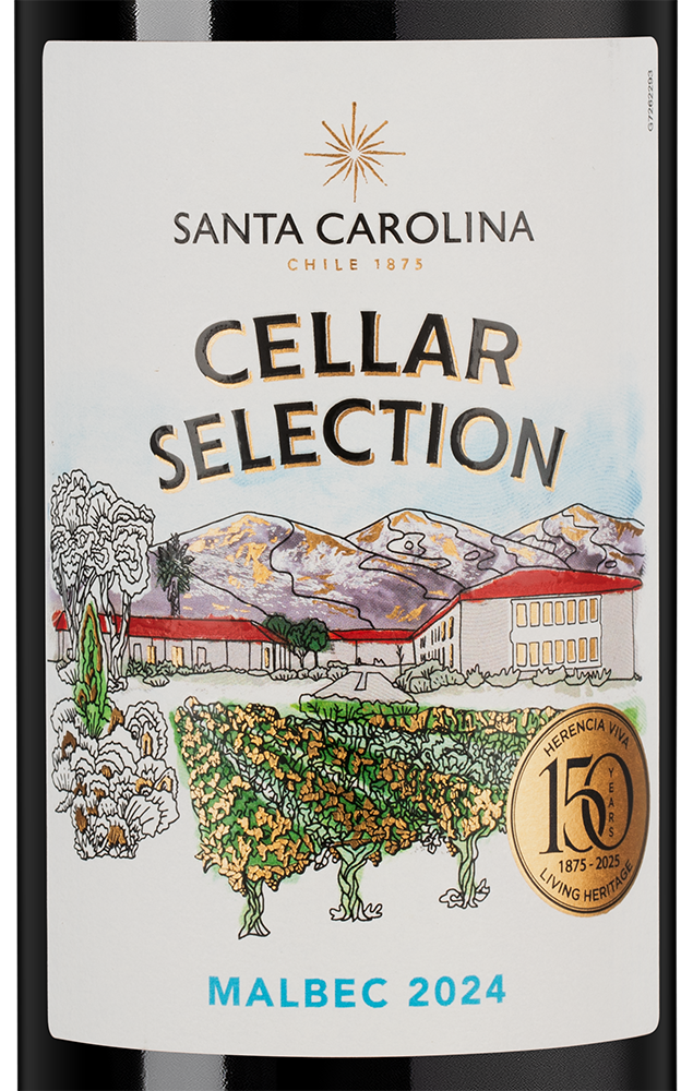 Вино Cellar Selection Malbec, Santa Carolina, 2024, (156547), Чили, Центральная Долина, красное, полусухое, 0.75 л, Селлар Селекшн Мальбек, цена 1190 рублей