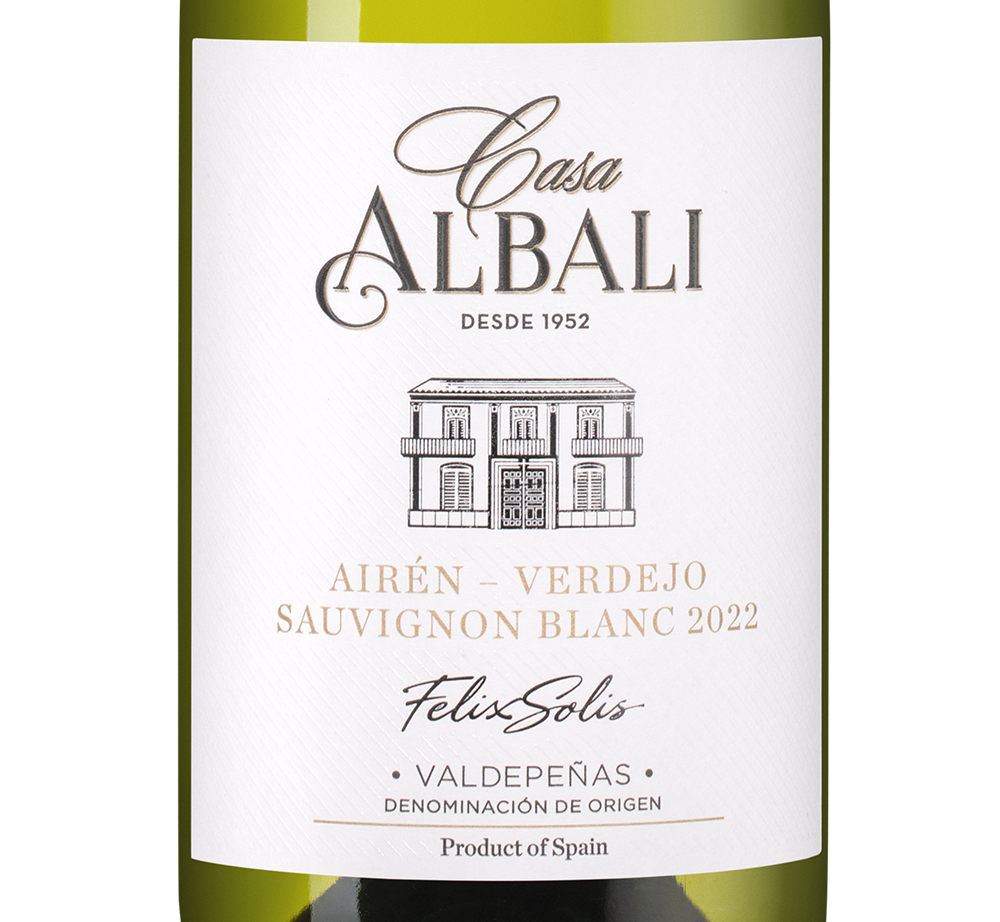 Вино Casa Albali Verdejo Sauvignon Blanc, Felix Solis, 2023, (146654), Испания, Кастилия Ла Манча, белое, полусухое, 0.75 л, Каса Албали Вердехо Совиньон Блан, цена 1490 рублей