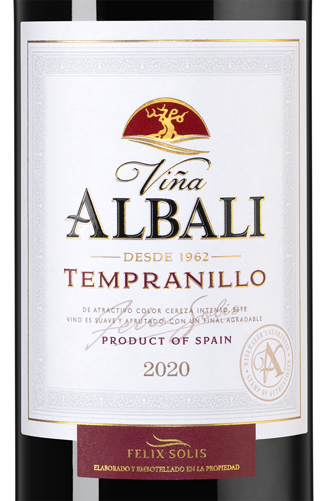 Вино Vina Albali Tempranillo, Felix Solis, 2020, (132553), Испания, Кастилия Ла Манча, красное, полусухое, 0.75 л, Винья Албали Темпранильо, цена 1290 рублей