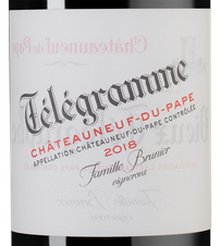 Вино Chateauneuf-du-Pape Telegramme, (124627), красное сухое, 2018 г., 0.75 л, Шатонеф-дю-Пап Телеграмм цена 10490 рублей