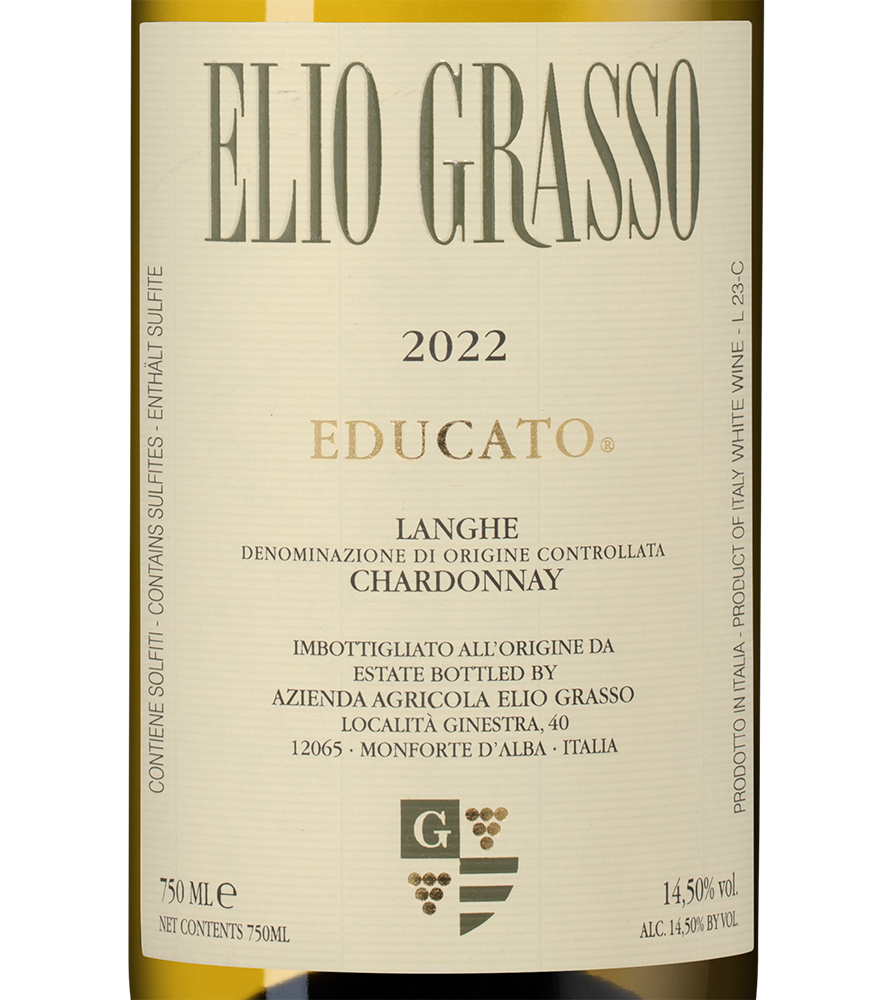 Вино Educato Chardonnay, Elio Grasso, 2022, (145440), Италия, Пьемонт, белое, сухое, 0.75 л, Эдукато Шардоне, цена 8690 рублей
