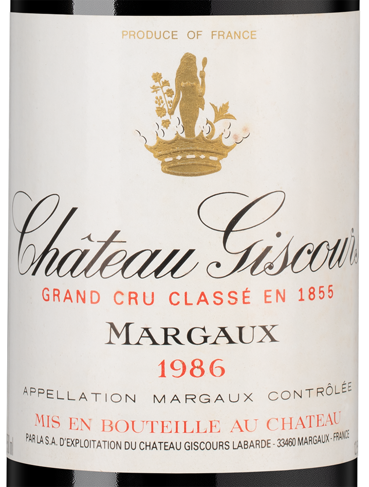 Вино Chateau Giscours, 1986, (157639), Франция, Бордо, красное, сухое, 0.75 л, Шато Жискур, цена 44990 рублей