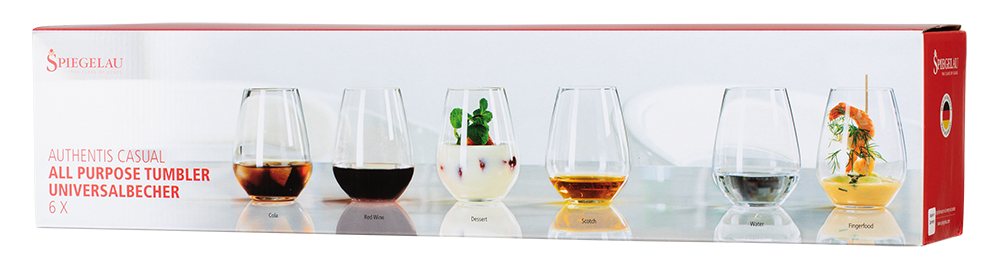 Набор из 6-ти бокалов Spiegelau Authentis Casual, 0.46л, (129216), Германия, хрустальное стекло, 0.46 л, Шпигелау Аутентис Универсал Тумблер (набор по 6), цена 5340 рублей