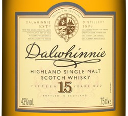 Виски Dalwhinnie Aged 15 Years Old в подарочной упаковке, (142652), gift box в подарочной упаковке, Односолодовый 15 лет, Шотландия, 0.7 л, Далвини Эйджид 15 Лет цена 7990 рублей
