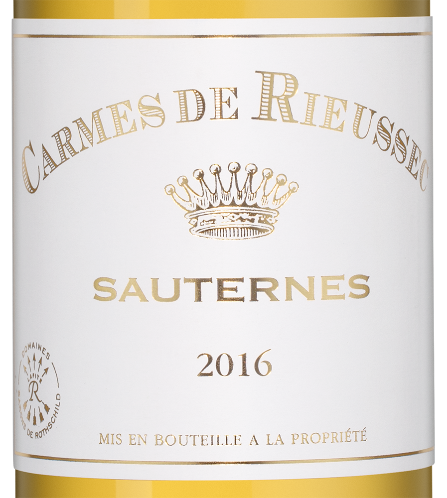 Вино Les Carmes de Rieussec, Chateau Rieussec, 2016, (158697), Франция, Бордо, белое, сладкое, 0.75 л, Ле Карм де Рьессек, цена 7990 рублей