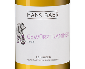 Вино Hans Baer Gewurztraminer, (147194), белое полусладкое, 2022 г., 0.75 л, Ханс Баер Гевюрцтраминер цена 1490 рублей