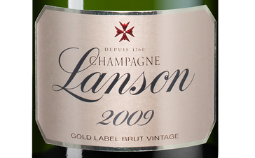 Шампанское Lanson Gold Label Brut Vintage, (111266), белое брют, 2009 г., 0.75 л, Голд Лейбл Винтаж Брют цена 18490 рублей