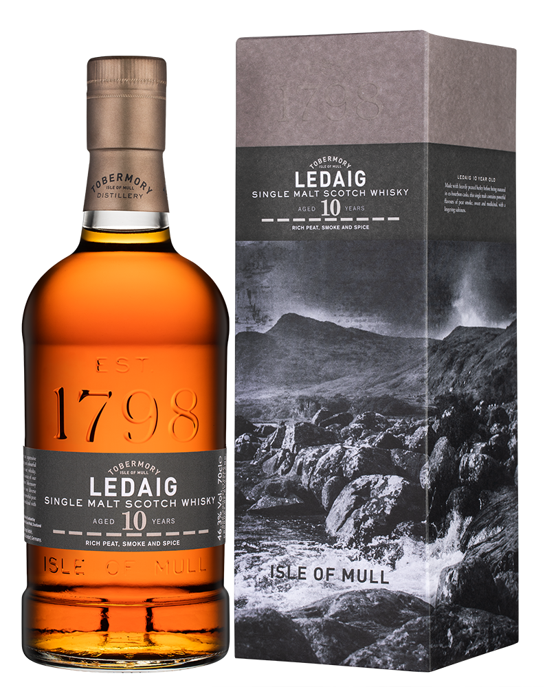 Виски Ledaig Aged 10 Years в подарочной упаковке, (141796), Шотландия, Малл, 0.7 л, Ледчиг Эйджд 10 Еарс, цена 14990 рублей