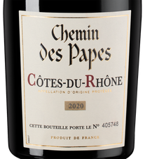 Вино Chemin des Papes Cotes-du-Rhone Rouge, (138836), красное сухое, 2020 г., 0.75 л, Шемен де Пап Кот-дю-Рон Руж цена 1790 рублей