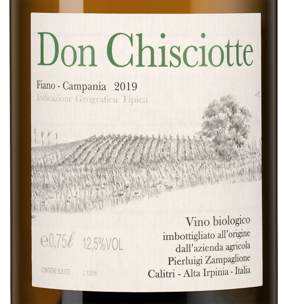 Вино Fiano Don Chisciotte, Pierluigi Zampaglione, 2019, (124910), Италия, Кампания, белое, полусухое, 0.75 л, Фиано Дон Кишотте, цена 7290 рублей