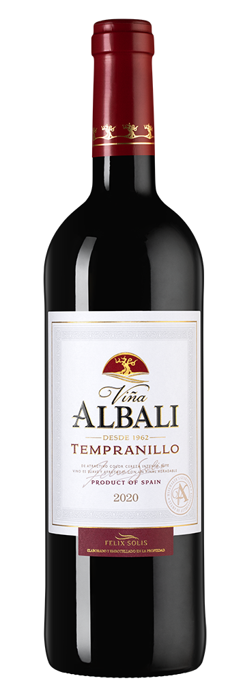 Вино Vina Albali Tempranillo, Felix Solis, 2020, (132553), Испания, Кастилия Ла Манча, красное, полусухое, 0.75 л, Винья Албали Темпранильо, цена 1290 рублей