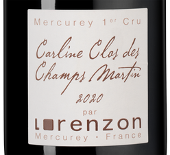 Вино Mercurey 1er Cru Carline Clos des Champs Martin, (145109), красное сухое, 2020 г., 0.75 л, Меркюре Премье Крю Ле Шам Мартен Карлин цена 21490 рублей