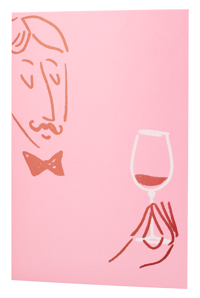 Открытка SimpleWine x O Paper Paper (вариант 1), (159855), Россия, Открытка SW O Paper розовая М+бокал, цена 140 рублей