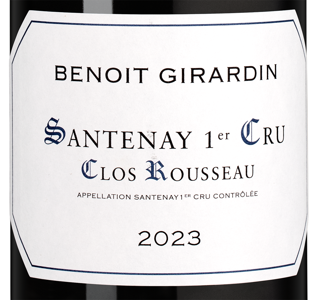 Вино Santenay Premier Cru Clos Rousseau, Benoit Girardin, 2023, (158106), Франция, Бургундия, красное, сухое, 0.75 л, Сантне Премье Крю Кло Руссо, цена 13990 рублей