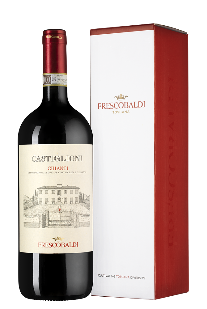 Вино Chianti Castiglioni в подарочной упаковке, Frescobaldi, 2023, 1.5л, (152825), Италия, Тоскана, красное, сухое, 1.5 л, Кьянти Кастильони, цена 6790 рублей