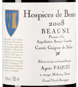 Вино Domaine Agnes Paquet Beaune Premier Cru Hospices de Beaune Cuvee Guigone de Salins