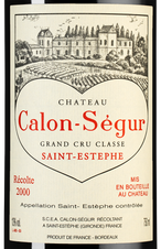 Вино Chateau Calon Segur, (104403), красное сухое, 2000 г., 0.75 л, Шато Калон Сегюр цена 37990 рублей