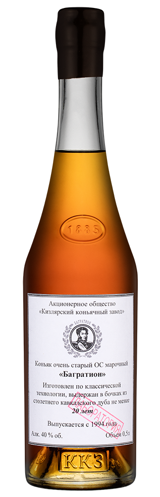 Российский коньяк "Багратион", 0.5л, (156581), Россия, Дагестан, 0.5 л, Багратион ОС, цена 4990 рублей