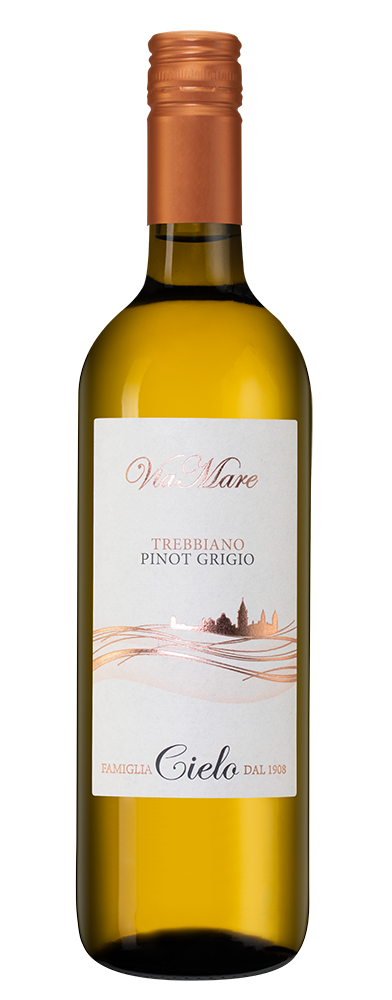 Вино Viamare Trebbiano Pinot Grigio, Cielo, 2023, (149132), Италия, Апулия, белое, полусухое, 0.75 л, Виамаре Треббьяно Пино Гриджо, цена 1390 рублей