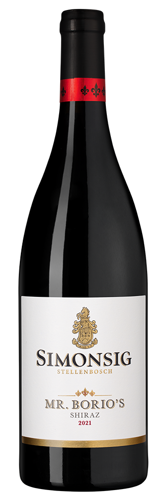 Вино Shiraz Mr Borio's, Simonsig, 2021, (147564), Южная Африка, Стелленбош, красное, сухое, 0.75 л, Шираз Мистер Борио, цена 3990 рублей
