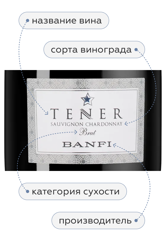 Игристое вино Tener Sauvignon Chardonnay, Banfi, 2021, (140401), Италия, Пьемонт, белое, брют, 0.75 л, Тенер Совиньон Шардоне, цена 3490 рублей