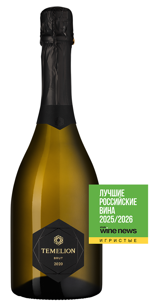Игристое вино Темелион Винтаж, Лефкадия, 2020, (155100), Россия, Кубань, белое, брют, 0.75 л, Темелион Винтаж, цена 5990 рублей