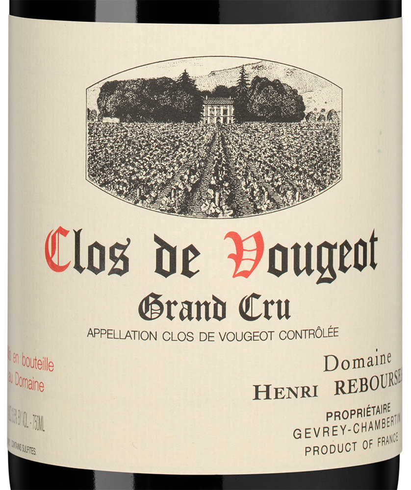 Вино Clos de Vougeot Grand Cru, Domaine Henri Rebourseau, 2021, (150377), Франция, Бургундия, красное, сухое, 0.75 л, Кло де Вужо Гран Крю, цена 74990 рублей