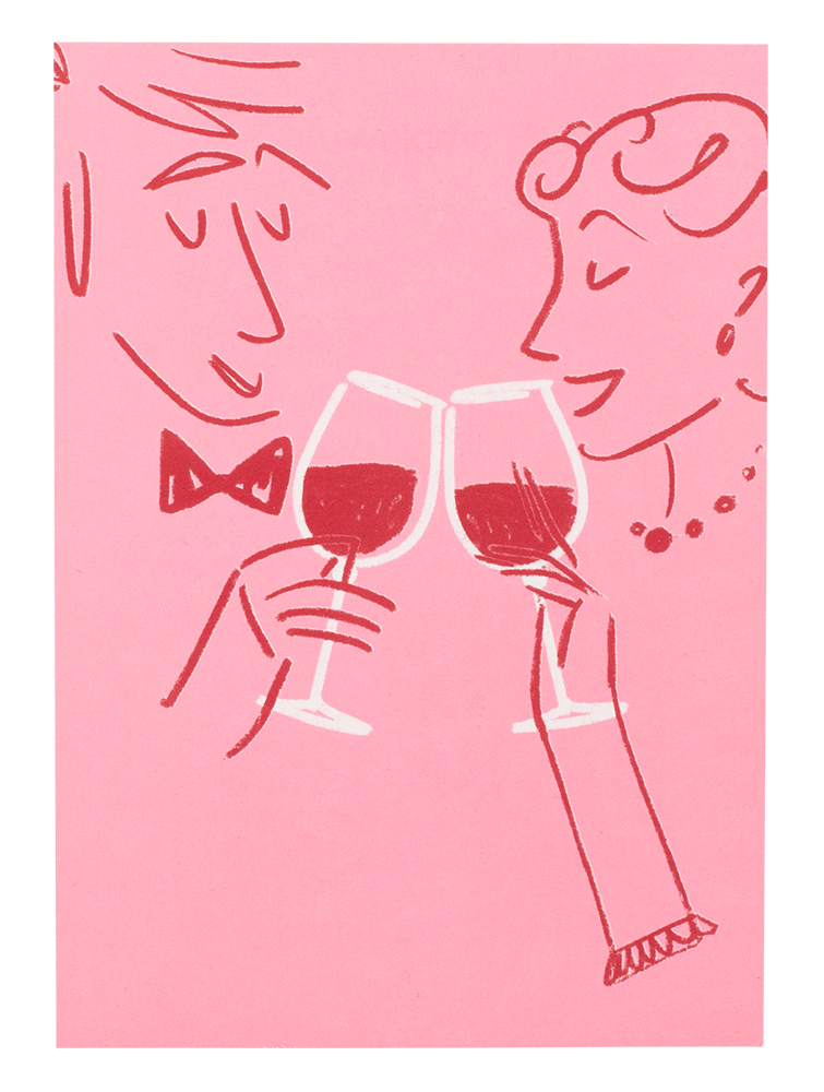 Открытка SimpleWine x O Paper Paper (вариант 3), (159858), Россия, Открытка SW O Paper розовая Пара, цена 140 рублей