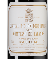 Вино Chateau Pichon Longueville Comtesse de Lalande, (140808), красное сухое, 2002 г., 0.75 л, Шато Пишон Лонгвиль Контес де Лаланд цена 73130 рублей