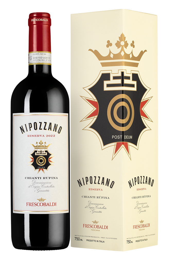 Вино Nipozzano Chianti Rufina Riserva в подарочной упаковке, Frescobaldi, 2022, (155952), Италия, Тоскана, красное, сухое, 0.75 л, Нипоццано Кьянти Руфина Ризерва, цена 5890 рублей