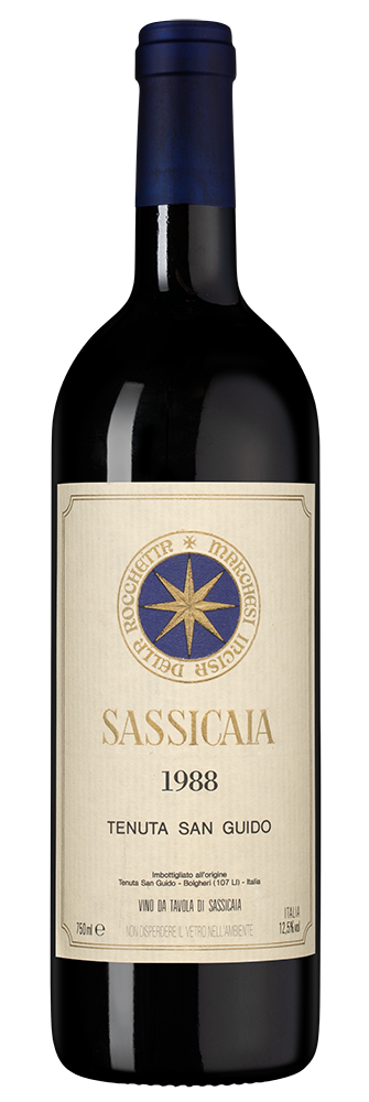 Вино Sassicaia, Tenuta San Guido, 1988, (151397), Италия, Тоскана, красное, сухое, 0.75 л, Сассикайя, цена 549990 рублей