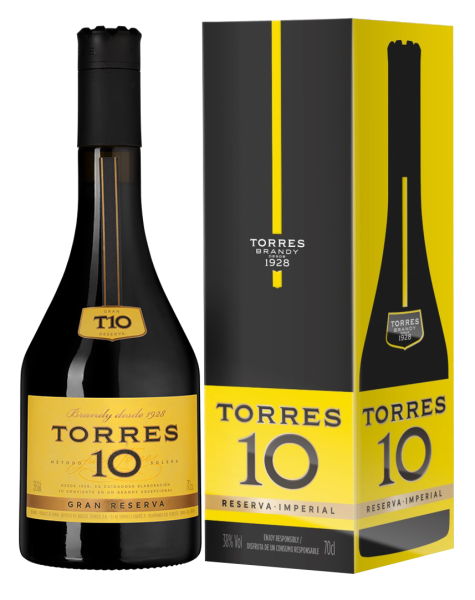Бренди Torres 10 Gran Reserva в подарочной упаковке