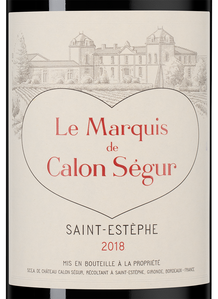 Вино Le Marquis de Calon Segur, Chateau Calon Segur, 2018, (148028), Франция, Бордо, красное, сухое, 0.75 л, Ле Марки де Калон Сегюр, цена 13490 рублей