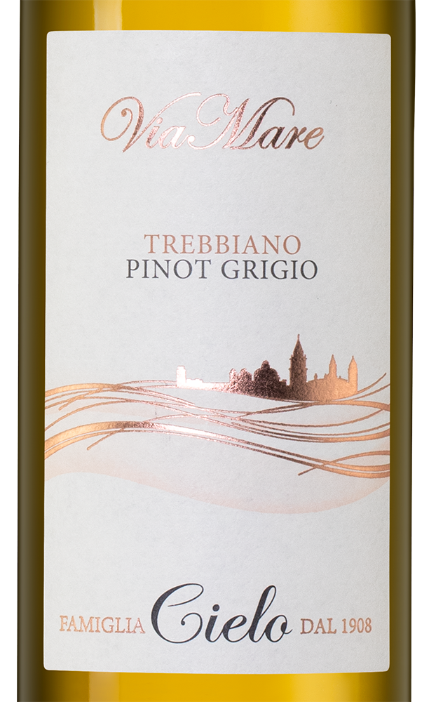 Вино Viamare Trebbiano Pinot Grigio, Cielo, 2021, (139055), Италия, Апулия, белое, полусухое, 0.75 л, Виамаре Треббьяно Пино Гриджо, цена 1390 рублей