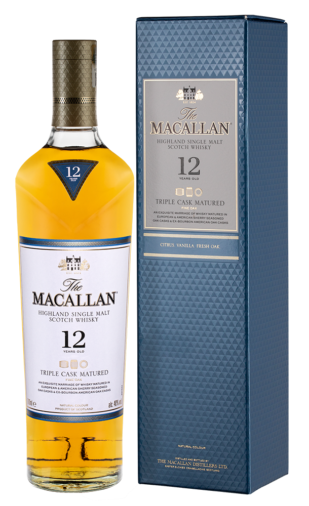 Виски Macallan Triple Cask Matured 12 Years Old, (114349), Шотландия, Хайленд, 0.7 л, Макаллан Трипл Каск 12 Лет, цена 20590 рублей