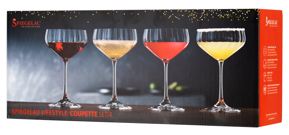 Набор из 4-х бокалов Spiegelau Lifestyle для коктейлей, 0.31л, (129664), Чешская Республика, хрустальное стекло, 0.31 л, Шпигелау Лайфстайл Купетт (набор по 4), цена 4760 рублей
