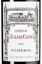 Вино Chateau L'Eglise-Clinet, (128389), красное сухое, 2007 г., 0.75 л, Шато Л'Эглиз-Клине цена 36490 рублей