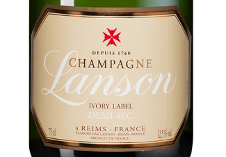 Шампанское Lanson Ivory Label Demi-Sec в подарочной упаковке, (122223), gift box в подарочной упаковке, белое полусухое, 0.75 л, Айвори Лейбл Деми-Сек цена 9490 рублей