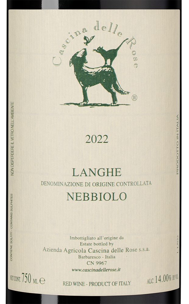 Вино Langhe Nebbiolo, Cascina delle Rose, 2022, (145445), Италия, Пьемонт, красное, сухое, 0.75 л, Ланге Неббиоло, цена 9490 рублей