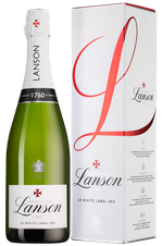 Шампанское Lanson White Label Dry-Sec, (101055), gift box в подарочной упаковке, белое полусухое, 0.75 л, Уайт Лейбл Драй-Сек цена 9490 рублей